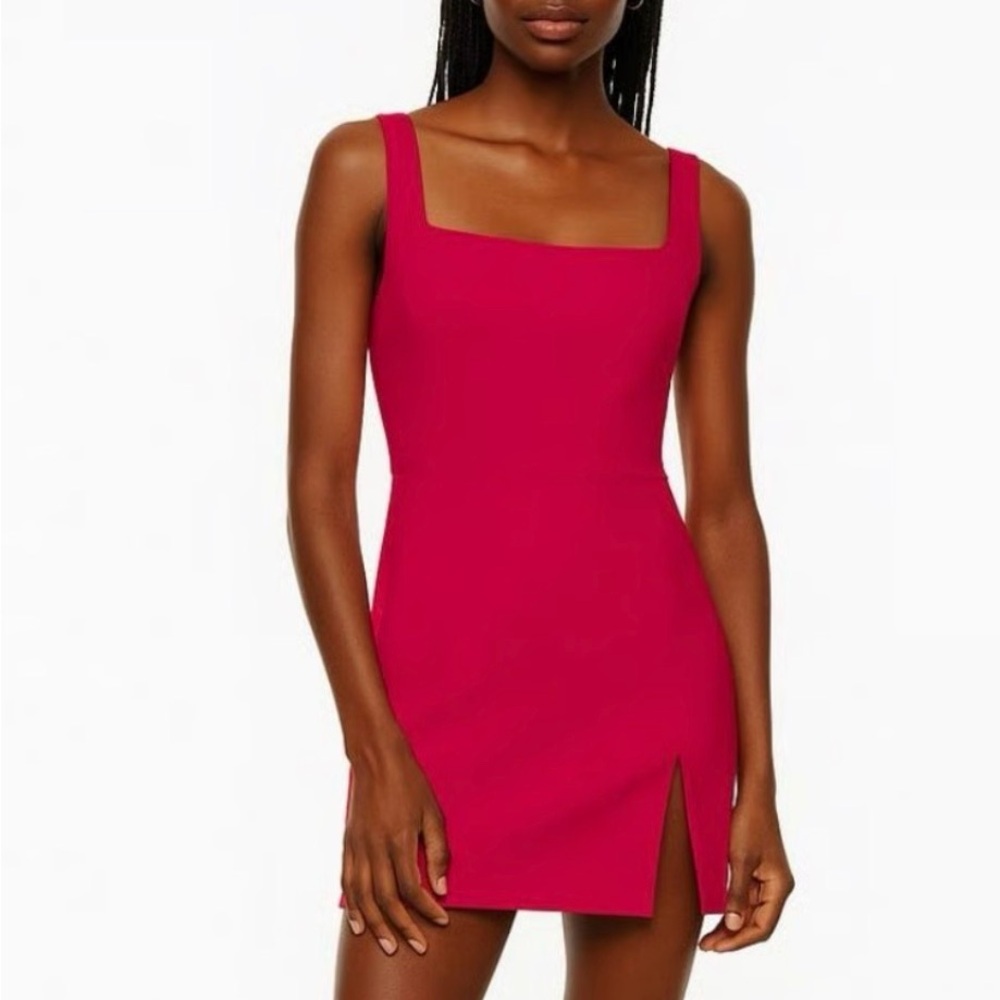 BABATON Aritzia Hot Pink 90’s Slit Mini Dress